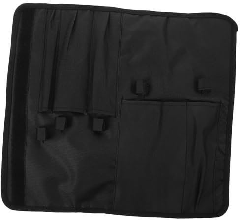 HEALEEP Bolsa De Rollo Para Cuchillos Resistente Al Agua De Tela Oxford Negra, Organizador Portátil Multifuncional Para Chefs y Camping, Funda Para Guardar Cortadores y Utensilios De Cocina