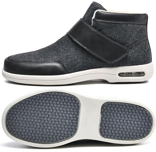 Genérico Zapatillas para Rehabilitación Sandalias Diabéticas Zapatos de Hombre para Ancianos con Pies Hinchados Zapatos de Terapia de Artritis Edema Zapatos Ortopédicos(Gray,40 EU)