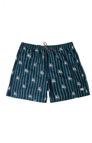 Disney bañador Mickey Social Club de Hombre en poliéster con Cinturilla elástica, cordón, Bolsillos Laterales, Forro Interior y Estampado Veraniego Color Marino Talla XXL