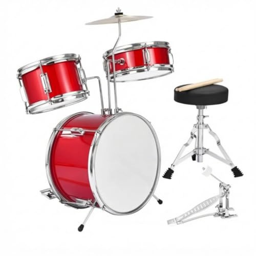 MotiveTech Musique Réaliste Kit avec Tabouret Robuste Percussion pour Tout-Petits , Rouge