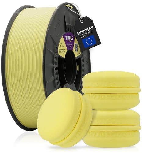 WINKLE PLA HD Pastell Filament 1.75mm Bananengelb, 300g Spule, 3D Drucker Filament Kompatibel mit FDM Druckern, 3D-Druckmaterialien, Maßgenauigkeit +/- 0.05mm, Leicht zu Bedrucken
