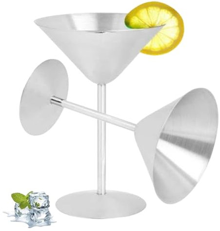 Juego De Copas De Martini De Acero Inoxidable, 2 Copas De Martini Irrompibles Copas De Cóctel Altas De Metal Copas De Cóctel Copas De Champán Para Bebidas Martini Manhattan