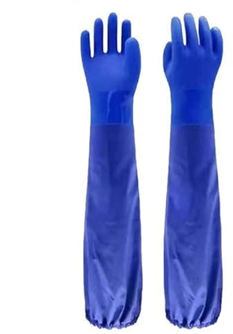 UK SELLER, Langarm-Teichhandschuhe, Wasserdichte Abflusshandschuhe, Lange Gummihandschuhe, 70 cm Länge Aquarium/Poolreinigung