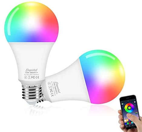 Lampadine Alexa Led E27 WiFi Lampadina Smart, Lampadine Intelligenti 10W Luci Calde/Fredde e 16 Milioni di Colori, Compatibile Con Alexa, Google Home,2pcs