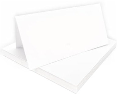 Tischkarten weiß blanko unbedruckt | 50, 100, 200 Stück Set | Tischkarten, Namensschilder, Platzkarten | für Hochzeit, Geburtstag uvm | selbst beschriften (50)