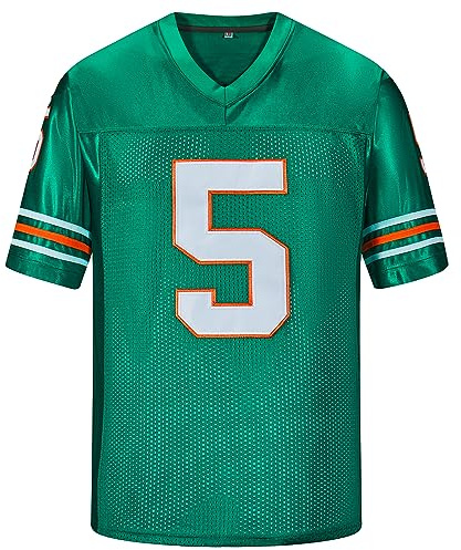 Ray Finkle Jerseys 5 Ace Ventura Pet Detective Jim Carrey - Maglia da calcio da uomo, Verde, XL