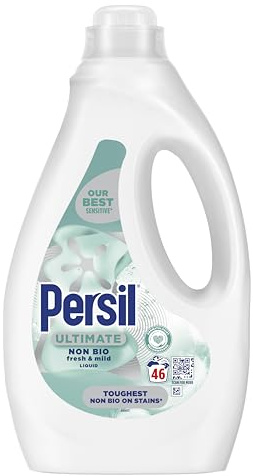 Persil Ultimate Non Bio Fresh & Mild Liquid Detergent our toughest non bio on stains* for sensitive skin 46 washes (1.242 L)
