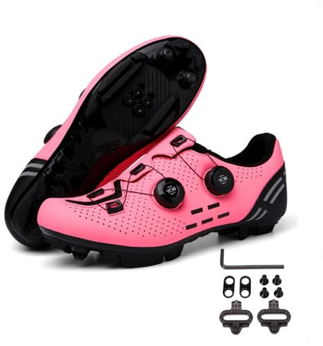Mateju Zapatilla de Ciclismo Hombre Mujer, Zapatillas Ciclismo Carretera Exterior MTB Compatibles con SPD Lock System, Unisex Adulto Ciclismo Bicicleta