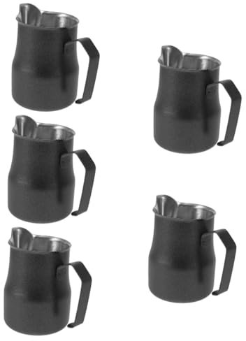 OSALADI 5pièces Gobelet à Mousseur De Lait Acier Avec Bec Pour Latte Art Pichet à Café Élégant Et Pratique Pour Cappuccino Et Espresso