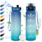 Trinkflasche Sport 1L, Auslaufsicher Wasserflasche Kohlensäure Geeignet, Trinkflasche mit Zeitmarkierung, Wasserflasche mit Filter, Sportflasche für Oudoor, Sprudel Camping, Fahrrad, Fitness