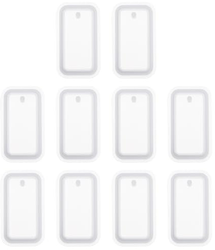 QUARKZMAN 10Pcs Moldes De Llavero De Resina Rectangular Blanco | Kit De Moldes De Silicona Para Epoxy, Con Agujero Para Llaveros, Adorno Joyería Arte Manualidades Haciendo Manualidades Diy