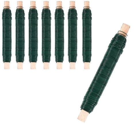 Alambre floral verde 0,71 mm Ø – 8 rollos de 35 m – Flexible, resistente y anticorrosivo para manualidades y arreglos florales