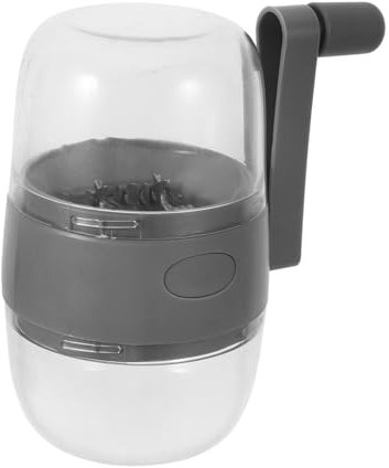 MUCKLILY Frantoio macina noci battitore d'aglio Manovella tritatutto per alimenti per macinino a secco macina aglio tagliaverdure tritaverdure trita noci manuale plastica Grigio