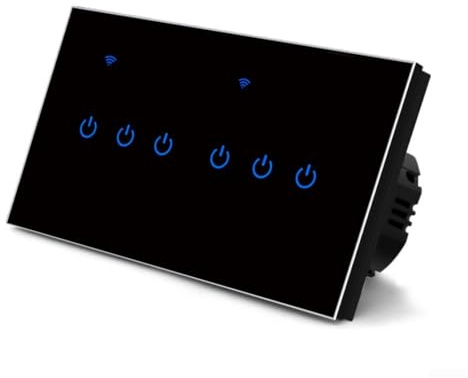 For TUYA APP Control Smart Switch Panel, WiFi 2 Way Touch Switch With Voice Control, 220V 10A Fit For Office Home Smart Device(6 Gang)