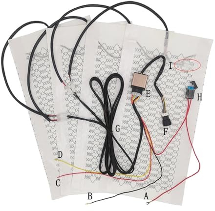 Kit de calentador de asiento de coche, compatible con 2 asientos, almohadillas térmicas de fibra de carbono de 12V, interruptor de Control Dual de paleta sin polos Protección contra sobrecalentamiento