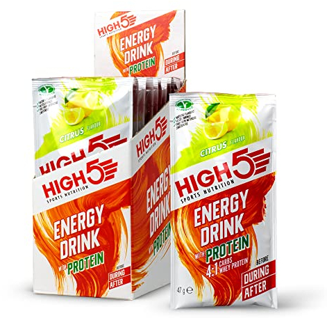 HIGH5 Energy Drink With Protein Blend of Carbohydrates Protein & Electrolytes (Citrus, 12 x 47g)