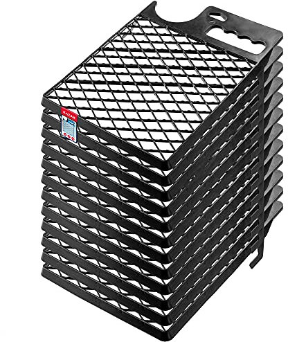 KADAX Paint Grid 30.5 x 23 cm, Reusable Scraper Grid for Paint Bucket and Paint Rollers, Wipe-Off Grid for Removing Excess Paint (Black, Set of 12)