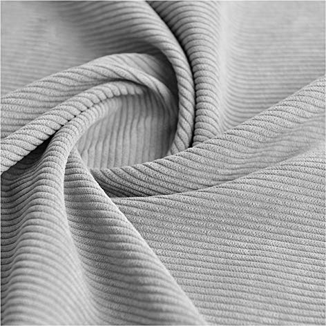 PHBWZ Weiche Haut Freundliche Baumwolle Cord Stoff Rippe Lebendige Farbe Verdicken Warmes DIY Material 130cm Breite(Color:grau)