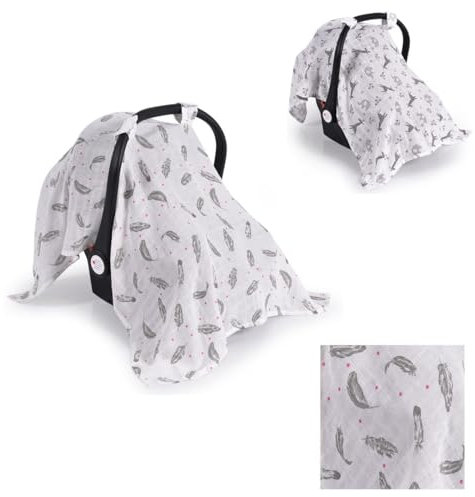 Cangaroo Babyschale Abdeckung, Sonnenschutz, atmungsaktiv, waschbar, ab Geburt weiß