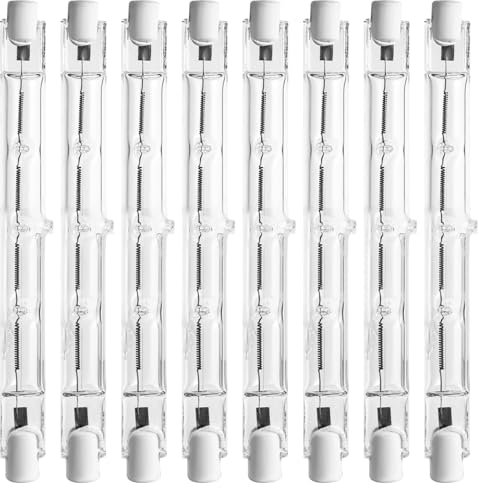 YIIFELL 8 Stück Halogenlampe R7s, Halogenlampe R7s, 118 mm, 500 W, AC220-240 V, 2800 K, Warmweiß, dimmbar, Halogenlampen für die Beleuchtung von Haus, Arbeit, Stehleuchte etc