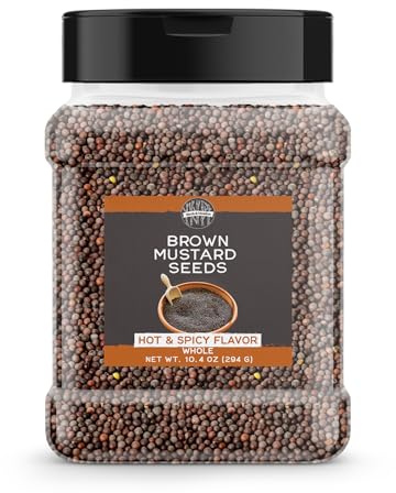 Birch & Meadow Brown Mustard Seeds, 10.4 oz, Whole Seeds, Hot & Spicy Flavor, Marinades & Condiments