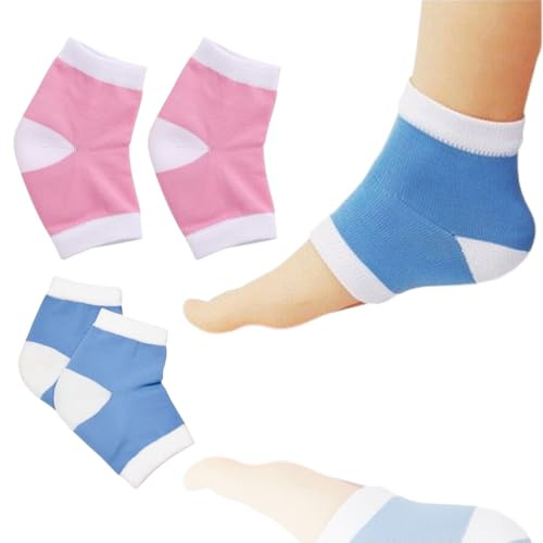WHYCNJL 2 Paires Masque Pied Chaussettes hydratantes à Talons en gel pour Soulager les Douleurs au Talon Confortables et Douces Ldéales pour les Hommes et les Femmes Soins de Jour et de Nuit