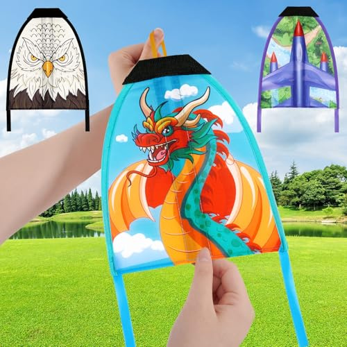 WERNNSAI 3 Stück Mini Drachen Daumenauswurf Drachen für Kinder Erwachsene
