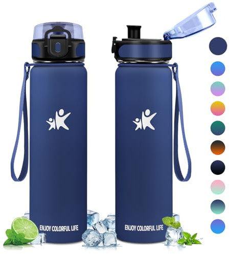 KollyKolla Isotherme 500ml, Gourde Inox sans BPA, Réutilisable, Gourde Anti Fuite, Bouteille d'eau en Acier Inoxydable à Double Paroi pour Enfant & Adulte, École, Bureau, Outdoor, Sport
