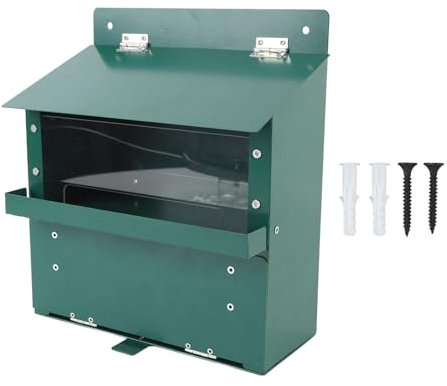 Squirrel Feeder, Metal Squirrel Feeder Box for Outside Garden, Feeding Stations with Transparent Acrylic Plate Feeding House