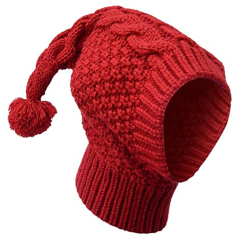 Qkbuza Bonnet tricoté pour chien avec cache-oreilles, chapeau chaud pour l'automne et l'hiver, capuche confortable avec cache-oreilles pour animaux de compagnie, protection du cou et de la tête pour
