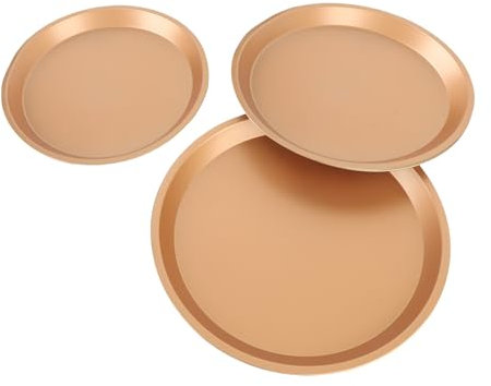 BAFOVY Acero Al Carbono Juego de Bandeja para Pizza 10 11 12 Pulgadas Bandeja para Hornear Pizza con Conducción de Calor Uniforme para Hornos Pasteles Empanadas Panes