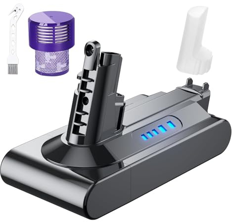 V10 Akku Ersatzakku für Dyson V10 SV12 Akku Kompatibel für Dyson Animal/Motorhead/Fluffy/Total Clean/Absolute Staubsauger (1 Filter + 1 Bürste)