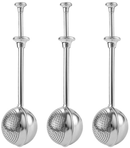 Cabilock 3 Piezas Dispensadores de Harina y Azúcar Polvo de Acero Inoxidable con Malla Fina para Hornear Espolvoreador de Especias y Té Herramienta Ergonómica para Repostería y Cocina