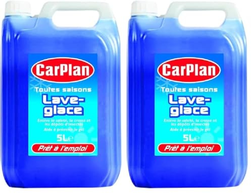 CarPlan Liquido Lavavetri Auto Tutte le Stagioni 5L – Pronto all'Uso, Antigelo fino a -4°C, Anticalcare, Detergente per Parabrezza, Rimuove Sporco Stradale e Insetti (Confezione da 2)