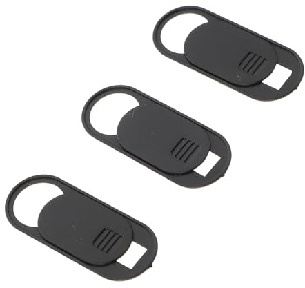 TOMETURE Tapas Protectoras para Cámaras Web 3 Piezas de Abs Negro, Ligeras y Seguras para Tablet y Computadora, Cubiertas de Privacidad Prácticas y Convenientes