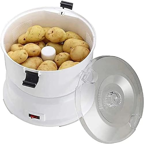 Elektrisk potatisskalare, automatisk rostfritt stål grönsaks- och fruktskalare, enkeltrycksfunktion, snabb skalning och salladstorkning för kök