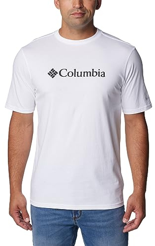 Columbia CSC Basic Logo Short Sleeve, Camiseta De Manga Corta para Hombre, White, Talla L