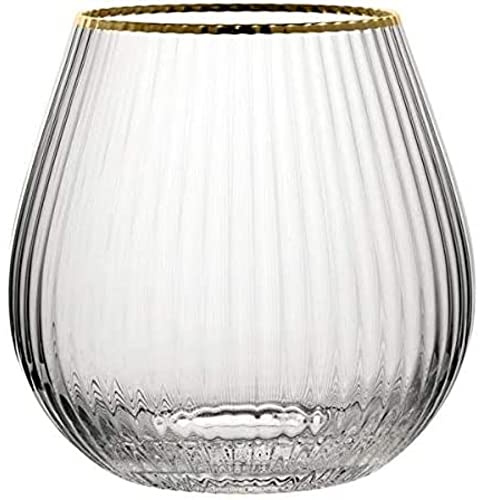 Utopia, Hayworth Stemless Gin Glasses Gold Rim 22oz / 650ml, Pack of 6