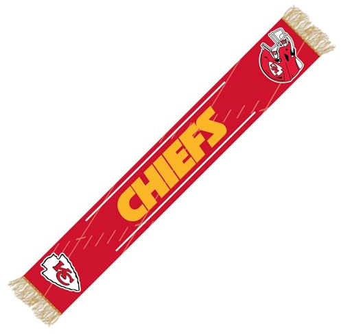 Kansas City Chiefs NFL Schal Fanschal Scarf ** Team HD Knitted Jaquard Scarf ** in 145 x 20 cm