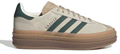 adidas WMNS Gazelle Bold Sneaker, Cremeweiß/Collegiate Green/Magic Beige, 8.5 Wide