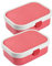 Mepal Campus Lunch Box with Bento Insert and Fork, 700 ml, Coloured Plastic Lunch Boxes with Clip Closure, Set of 2, ABS, 17.8 x 13.2 x 6.1 cm, Pink & Pink