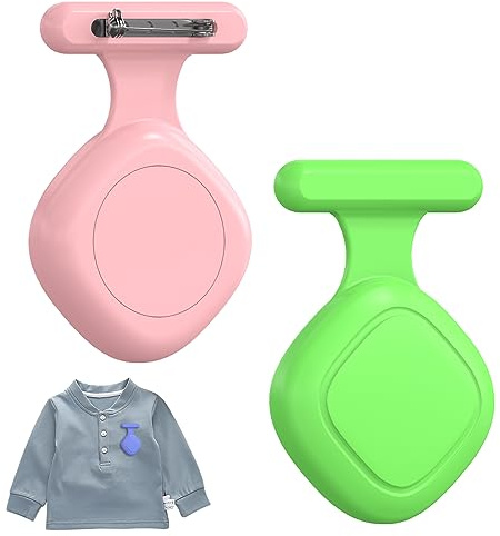 [2 Pack] Waterproof Tile Mate Holder for Kids, Soft Silicone Tile Mate Hidden Pin Holder for Kids Elder Clothing, Anti Lost Hidden Full Case Cover Compatible with Tile Mate 2022 (Pink+Green)