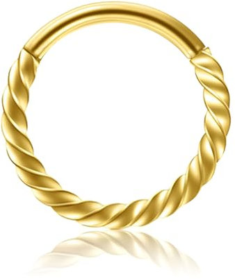 1 STÜCK 16G Gold Durchmesser 6 mm Modischer Helix Twist Edelstahl-Ohrring Knorpel Nase Septum Spiralring Orbital-Hoop-Piercing-Schmuck