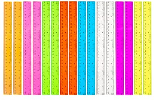 16 st linjaler, färgglada plastlinjaler, 30 cm stege, linjaler för målning, studentpapper, kontorsmaterial