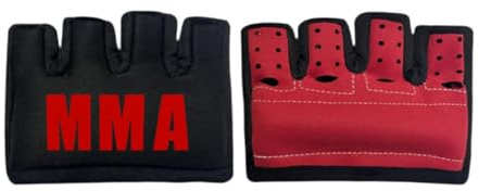 Qraatosi Guantes de MMA para Mujer Y Hombre, Regalo, Protección Ligera para Entrenamiento de Fuerza, Guantes Semidedos para, Sparring Y Taekwo, Rojo