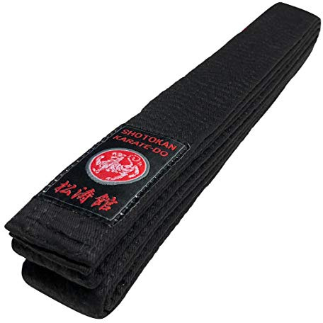 Budodrake Shotokan Karategürtel Silver Edition 100% Cotton schwarz (320)