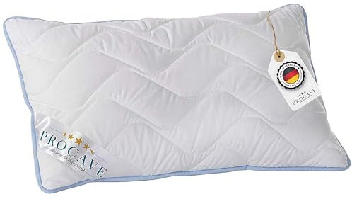 PROCAVE TopCool Kopfkissen Kochfest 50x80 cm, Qualitäts-Stepp-Kissen, atmungsaktives Allergiker Kissen, Winter- und Sommer-Kissen 100% aus Deutschland