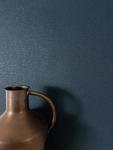 NEWROOM Papier peint Bleu Monochromatique Intissé - Couleurs Unies Bleu Foncé Aspect Tissu Aspect Textile Moderne