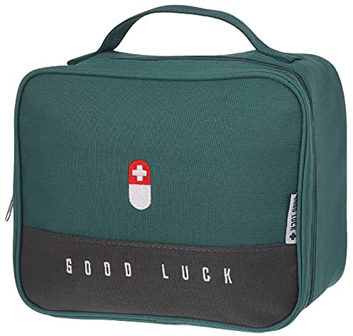 upain First Aid Bag Empty Small Medical Kit Pouch Travel Emergency Pouch Lightweight Medicine Storage Bag Multifunctional Layered for Emergency Home Office Car Outdoors Boat Camping Hiking