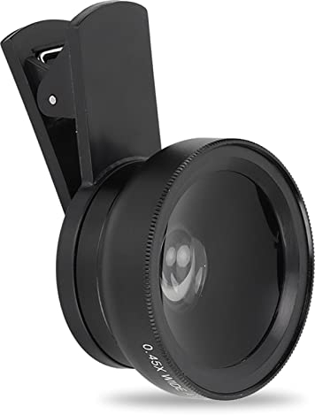 Lente de Teléfono, 2 en 1 Lente Universal para Teléfono Móvil HD Clip Universal Profesional 0.45X Gran Angular 12.5X Lente Macro para 13, 12, 11, XS, XR, 8 7 6s Plus(Negro)
